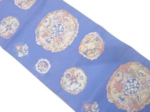 鏡裏に花更紗模様織り出し　名古屋帯